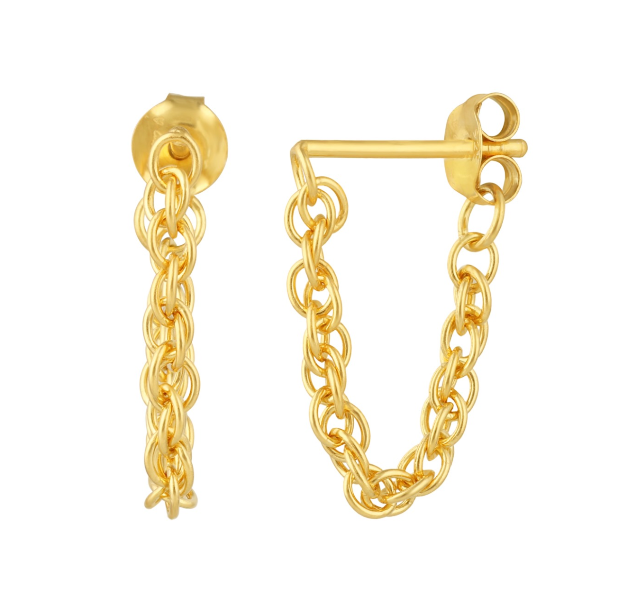 CHAIN LINK STUD 14k Gold Everyday Earrings