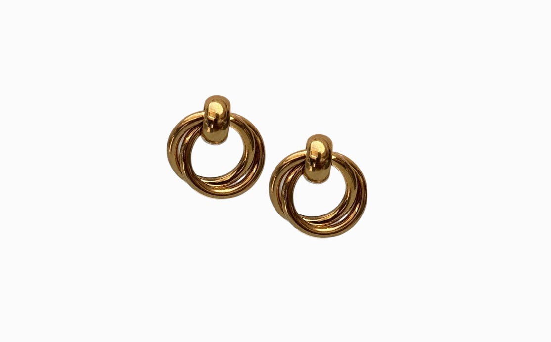 LUVERS - GOLD DOUBLE LOOP EARRINGS