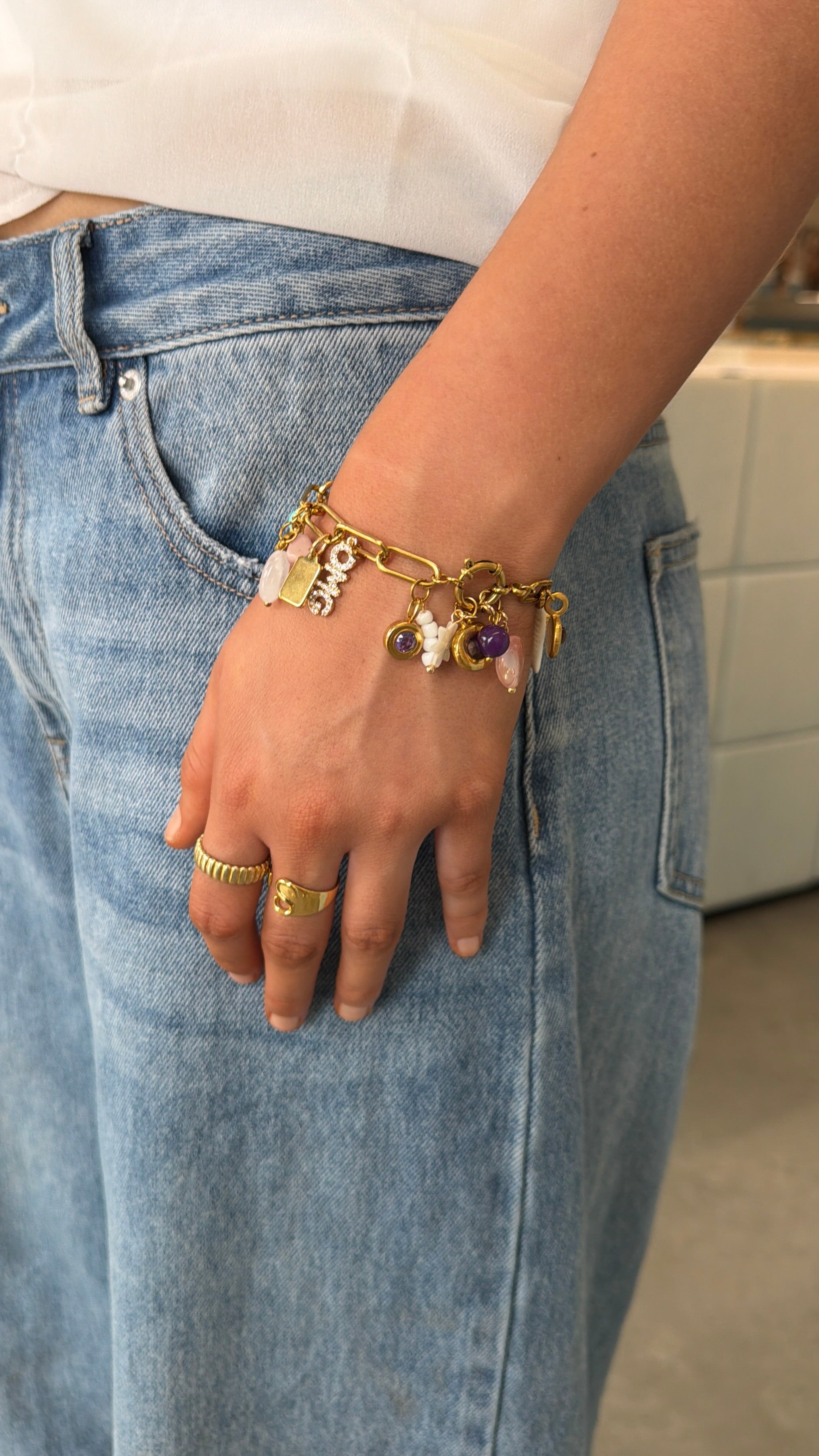 Palm Beach Charm Bracelet - 18k Gold Waterproof