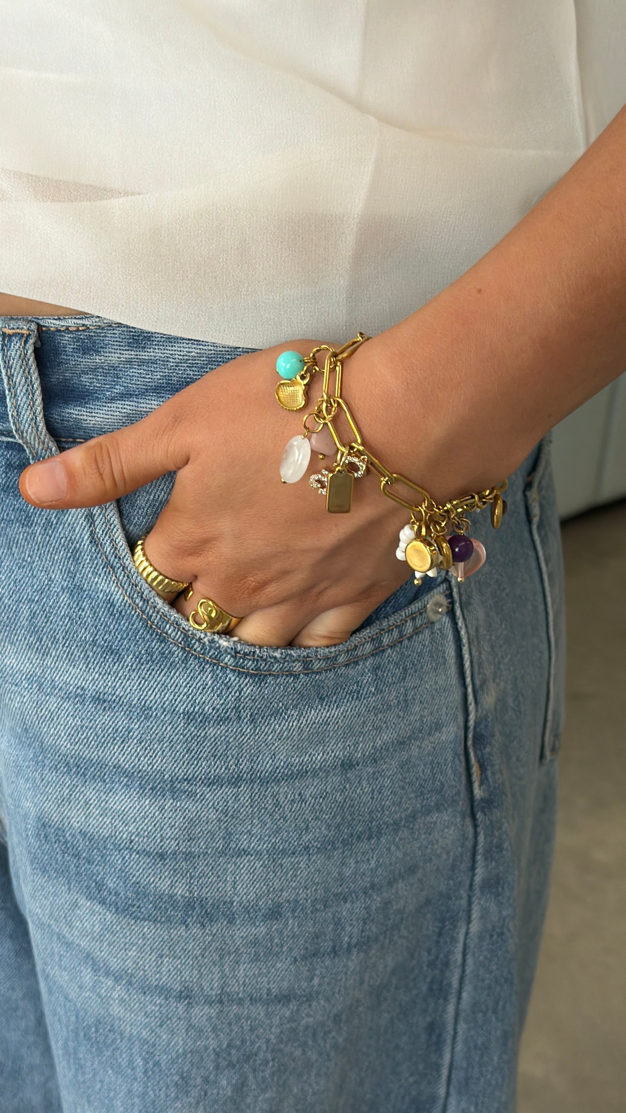 Palm Beach Charm Bracelet - 18k Gold Waterproof