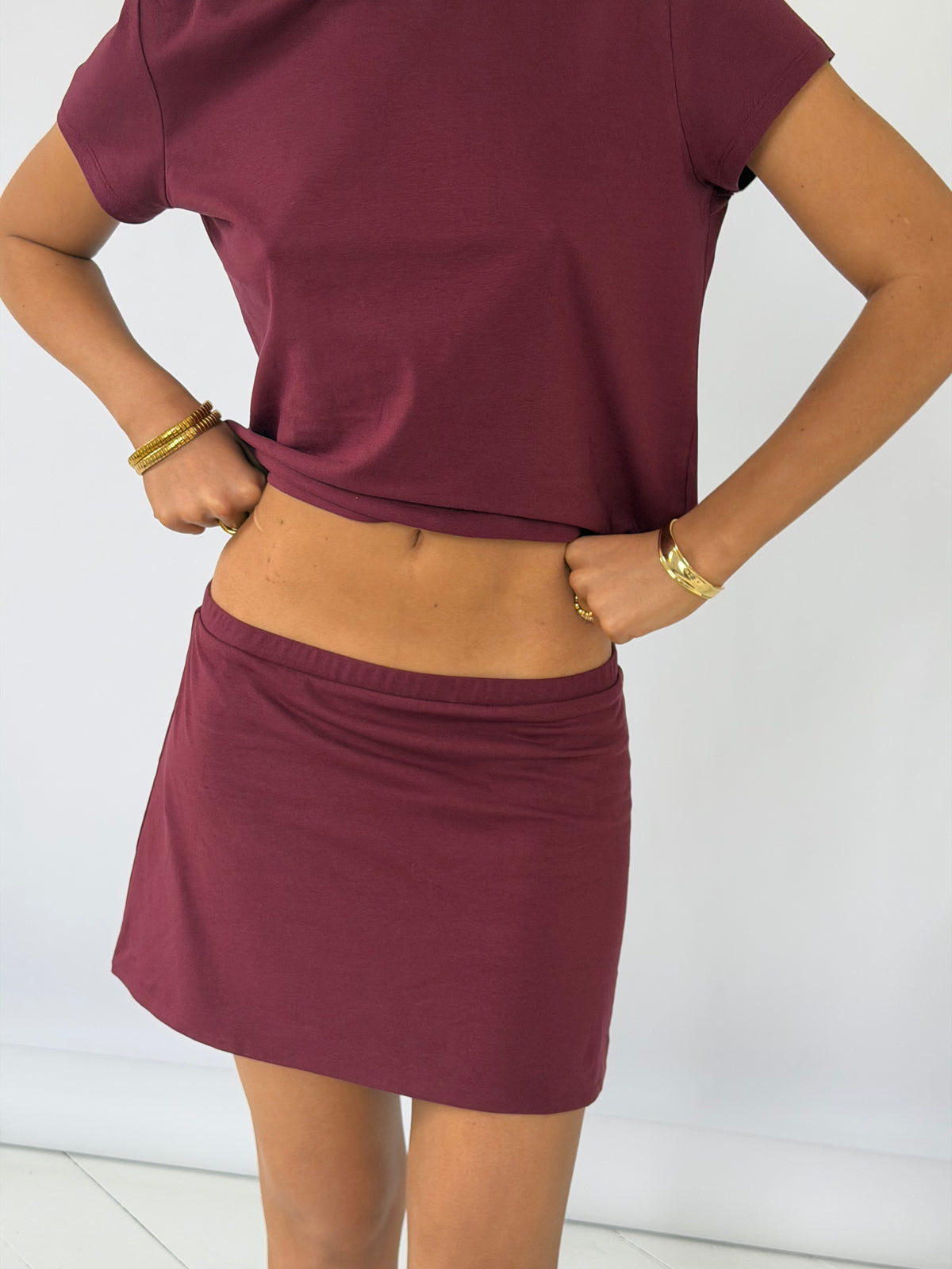 COCO MINI SKIRT | CHERRY WINE