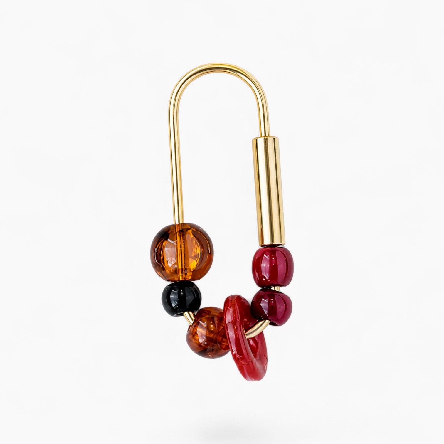 Beaded Ring Key Chain | Cherry Red
