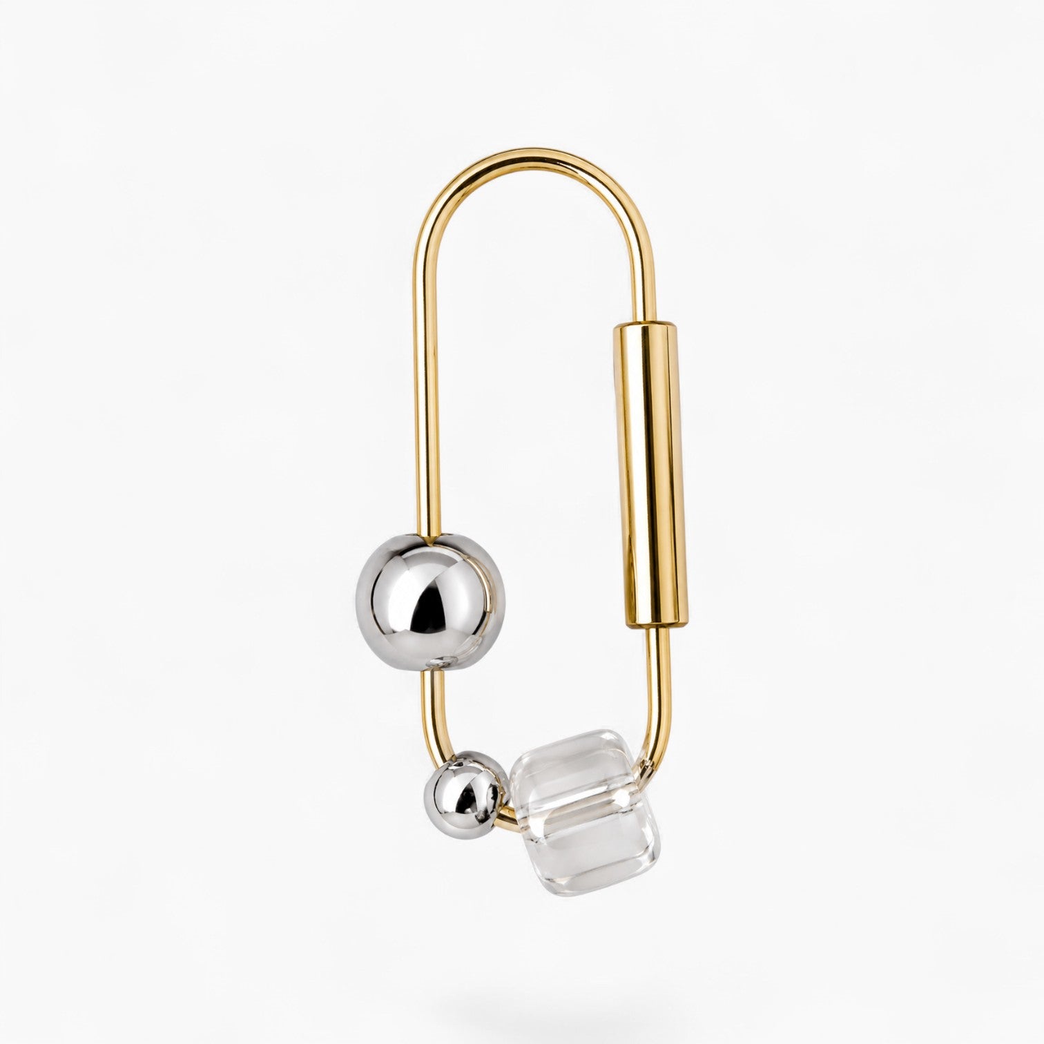 Beaded Ring Key Chain | Silver