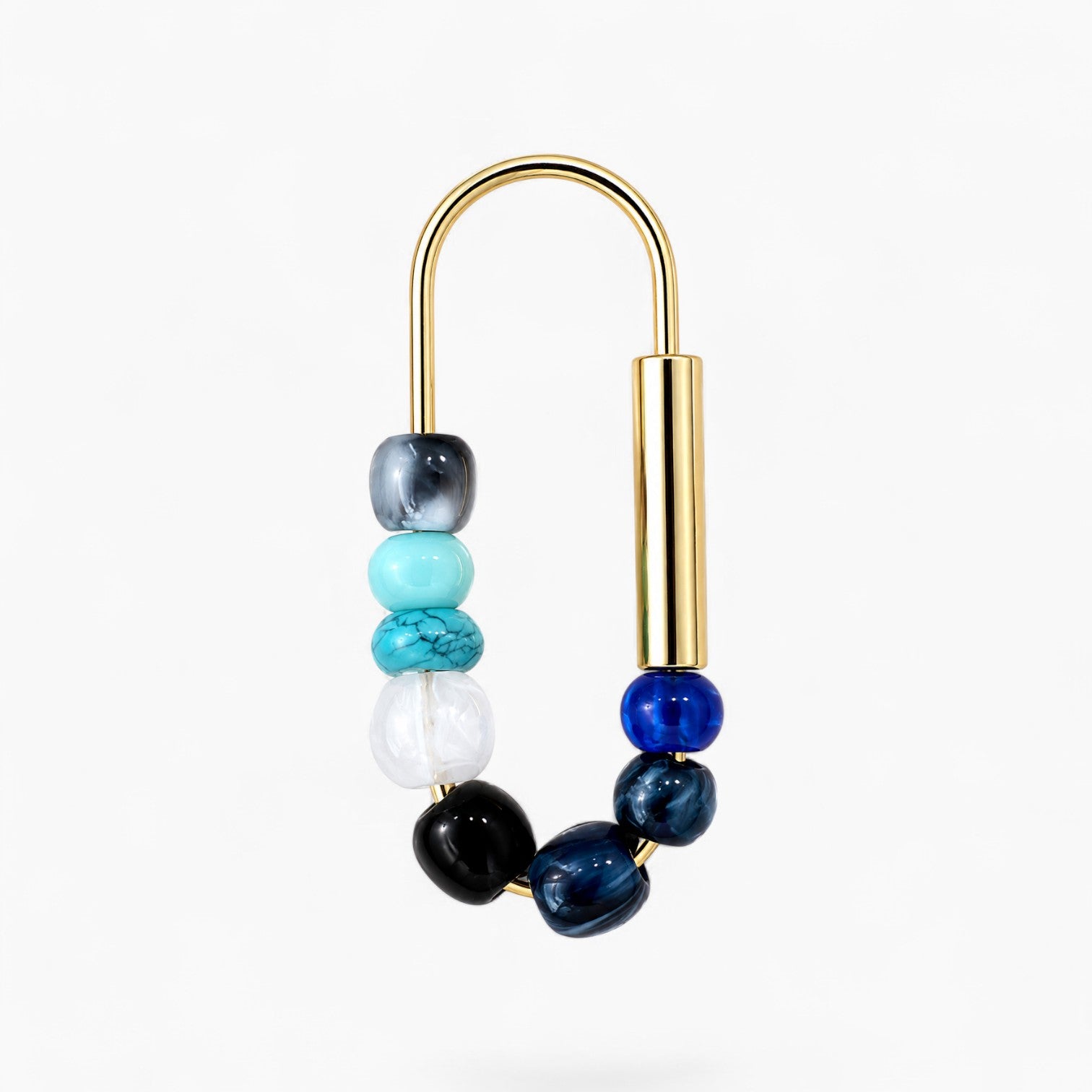 Beaded Ring Key Chain | Ocean Blue