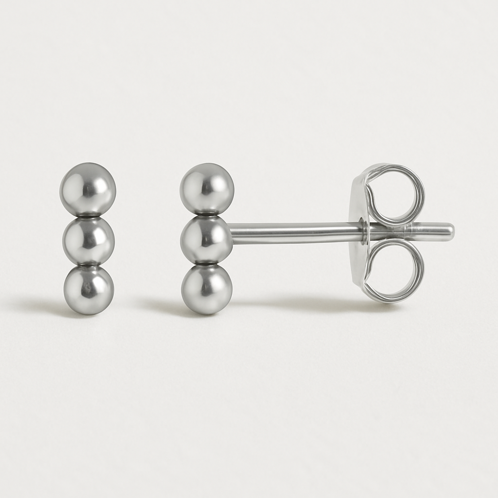 TRIPLE SPHERE STUD - Sterling Silver