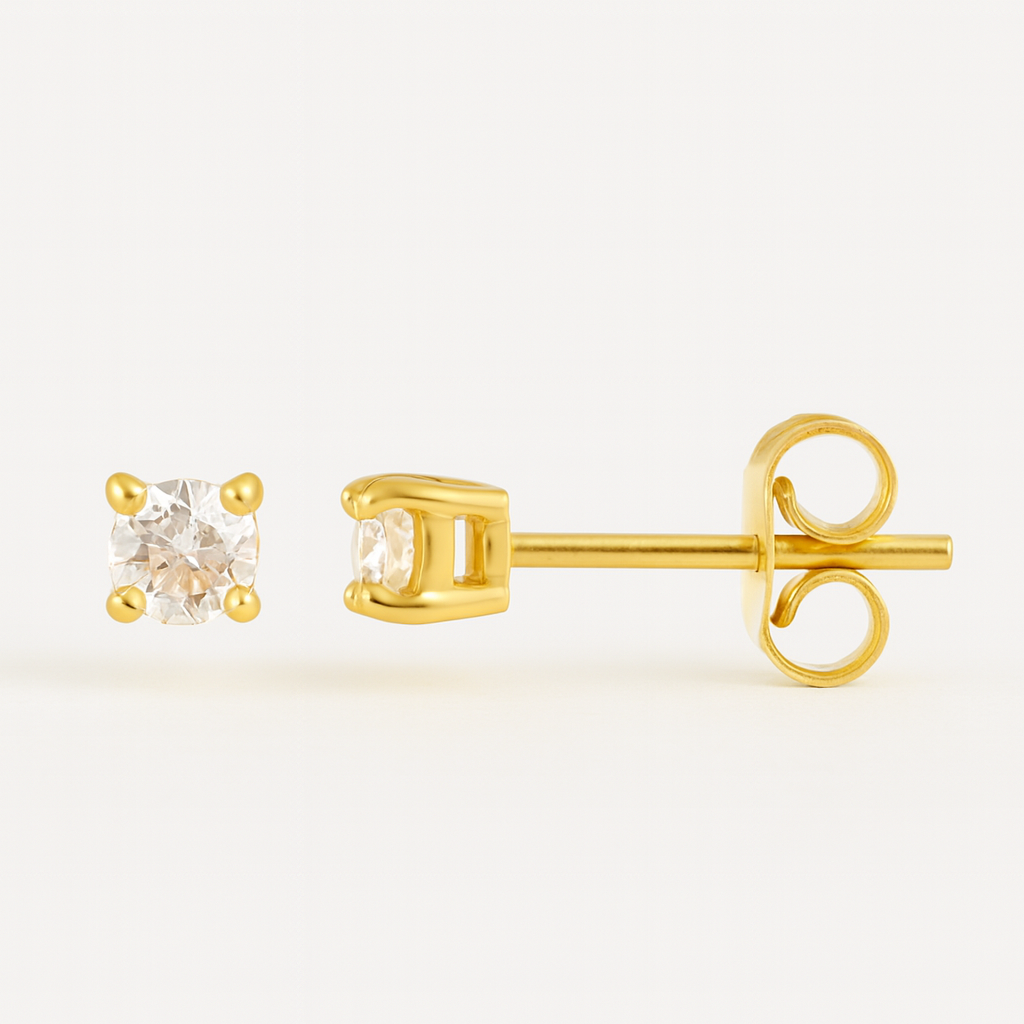 EXTRA MINI SQAURE DIAMANTÉ STUD - 14k Gold