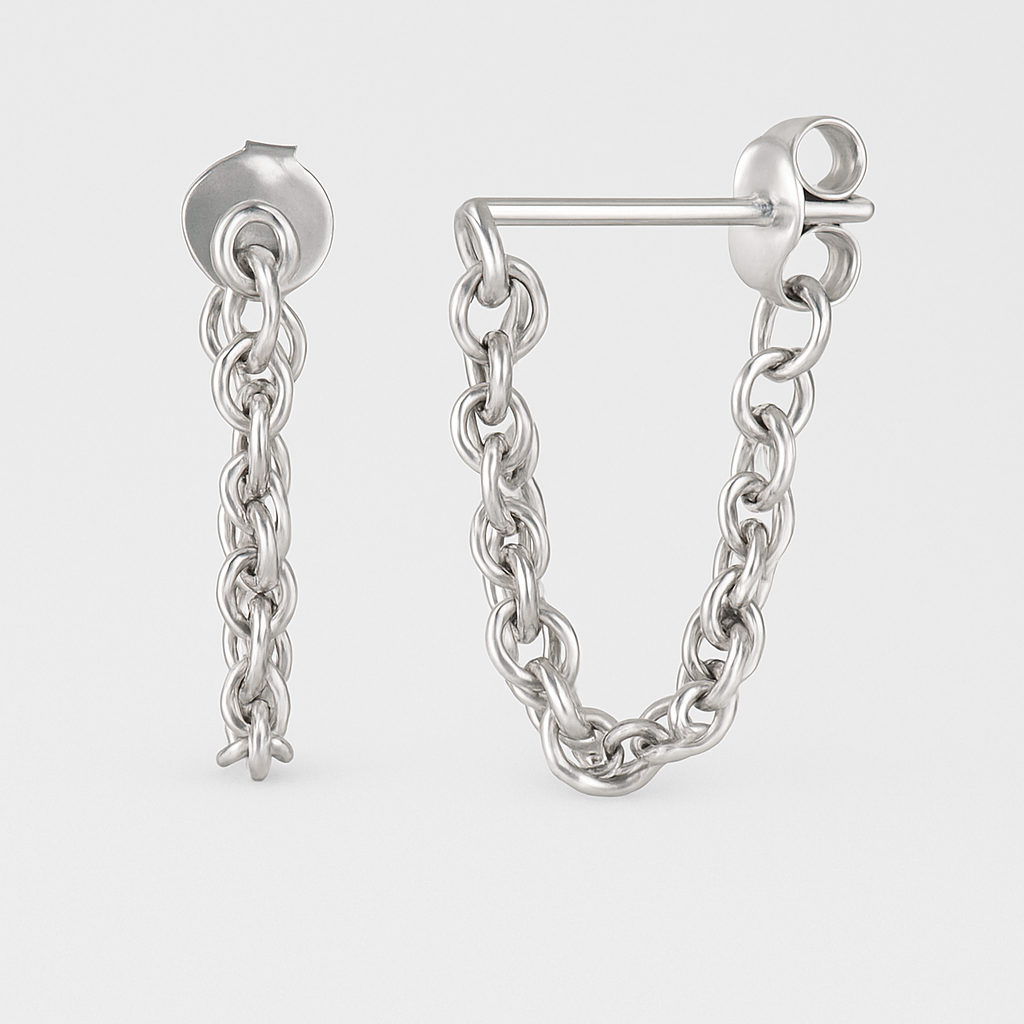 CHAIN LINK STUD - Sterling Silver
