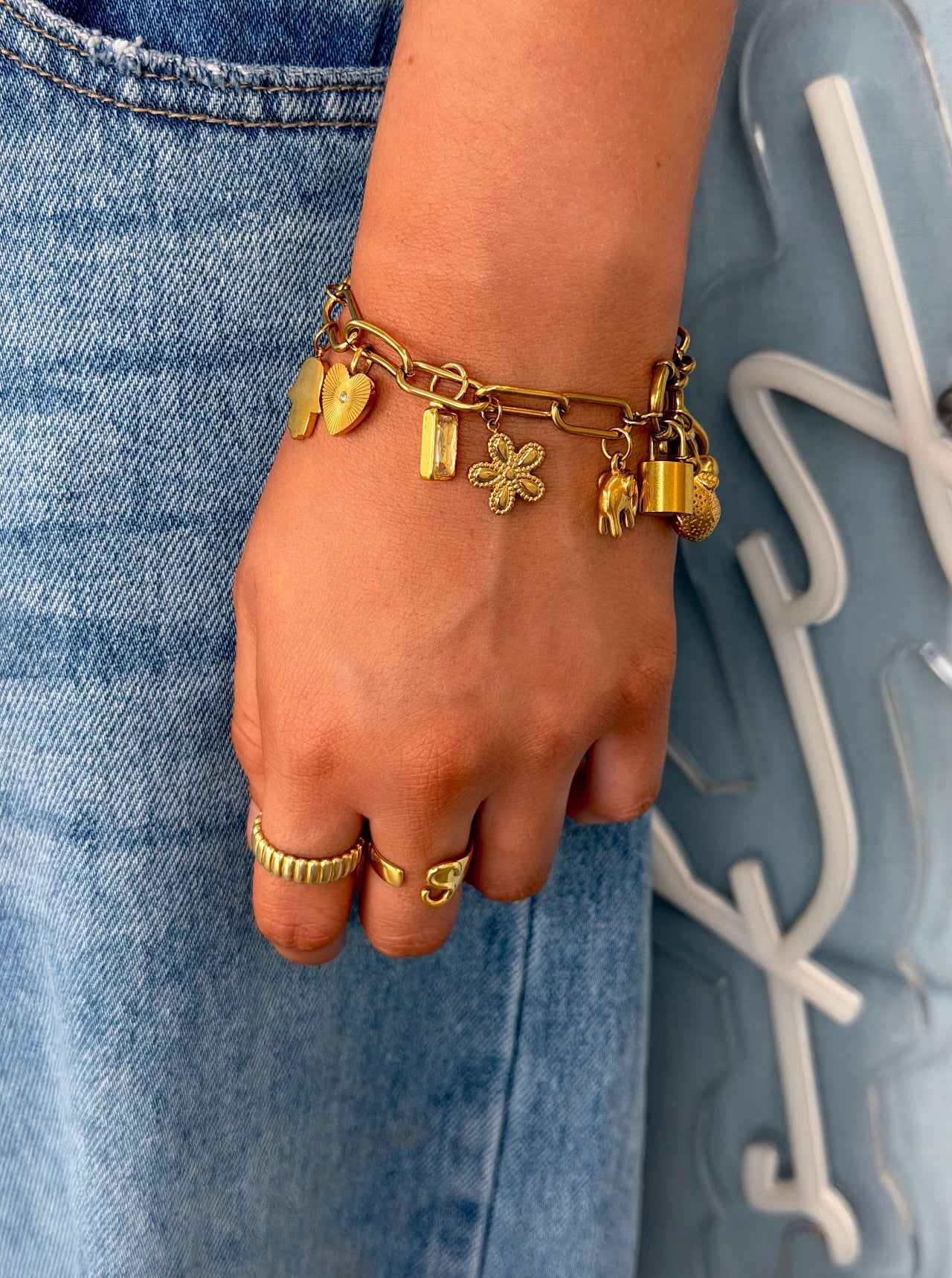 Miami Charm Bracelet- 18k Gold Waterproof