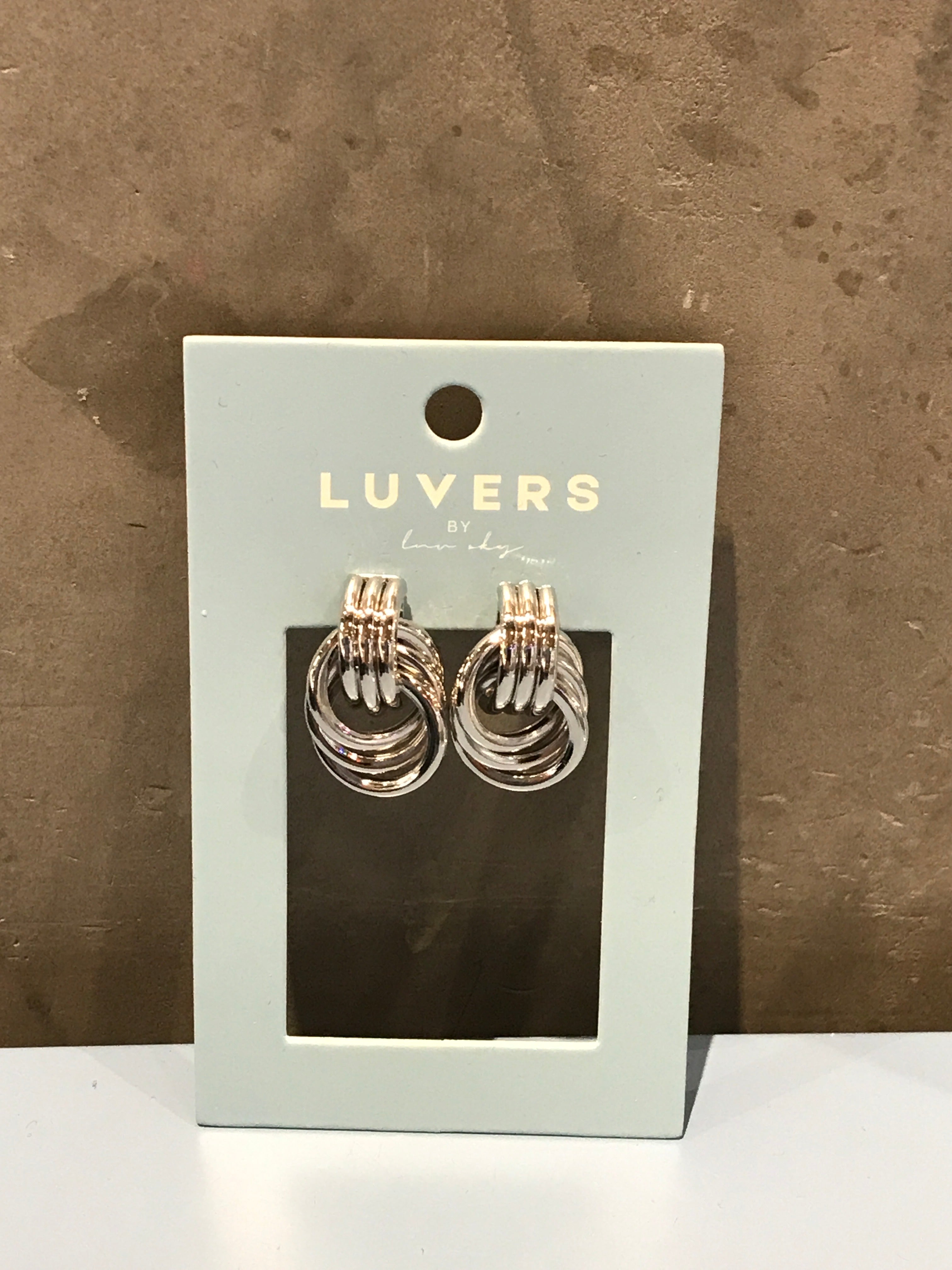 LUVERS - SILVER KNOT EARRINGS