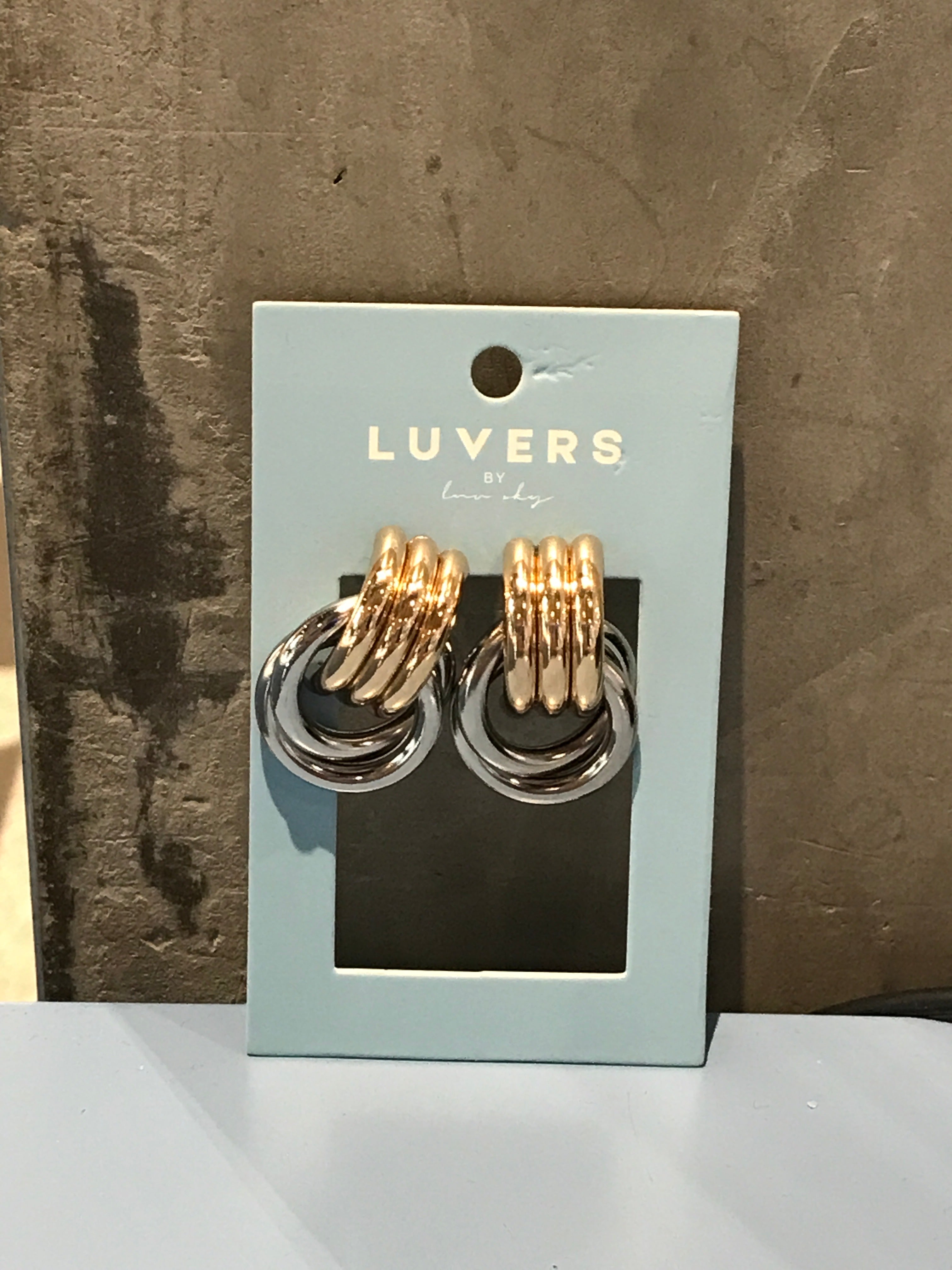 LUVERS - TWO TONE KNOT EARRINGS