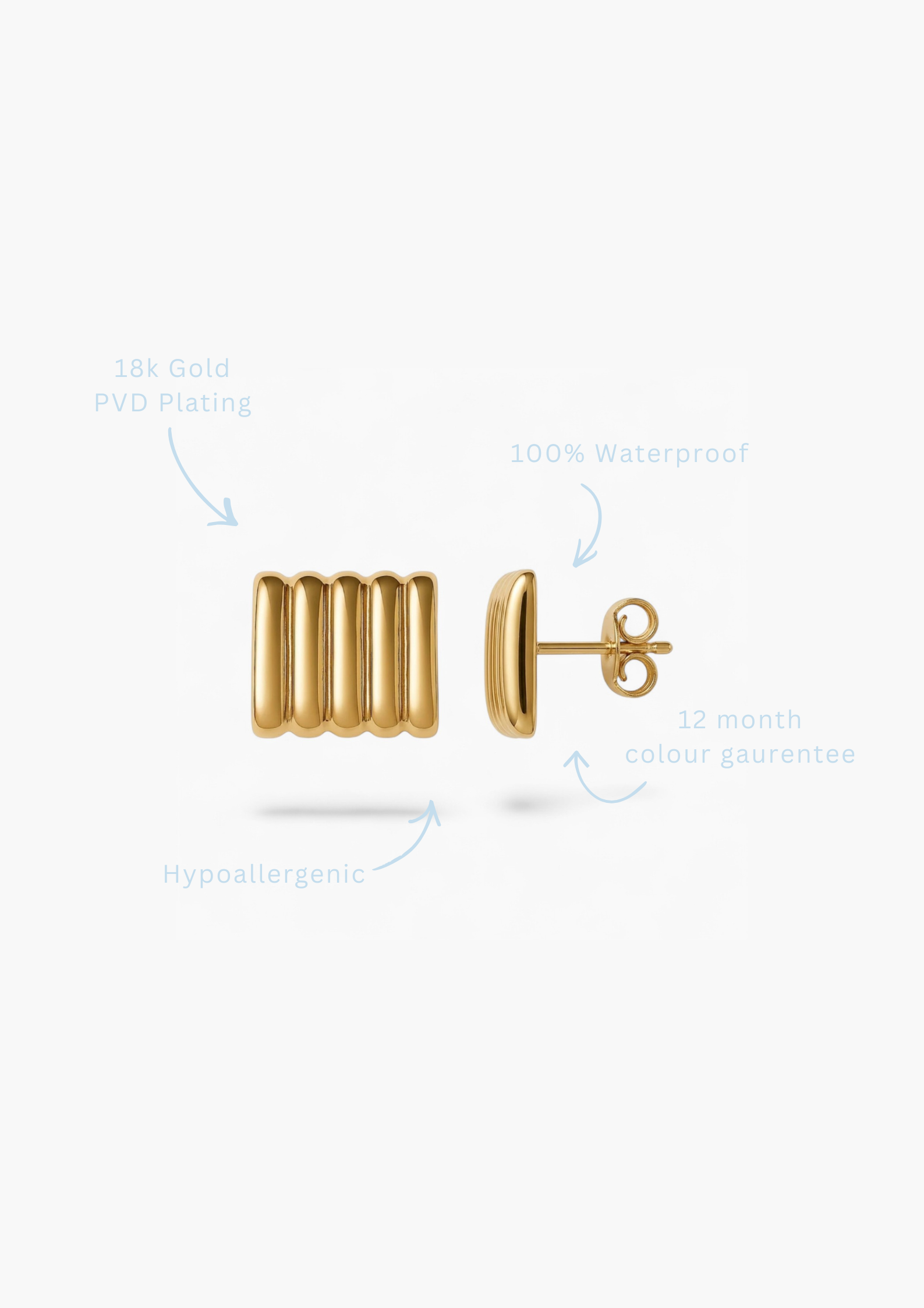 SOLANA EARRINGS - Hypoallergenic 18k Gold