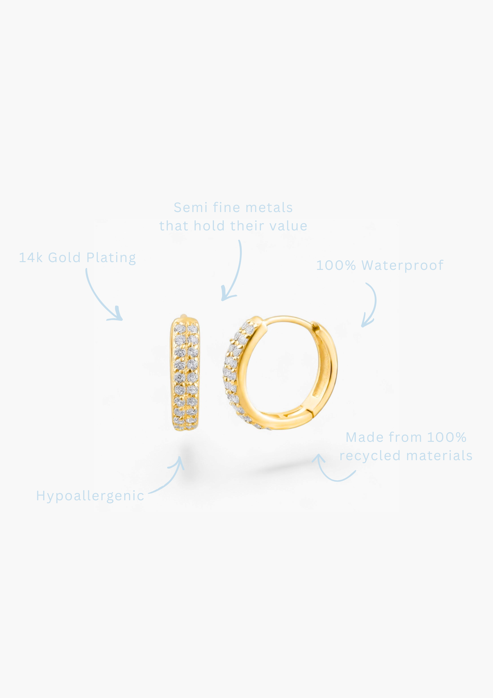CAMILLA HOOPS - Waterproof 14k Gold