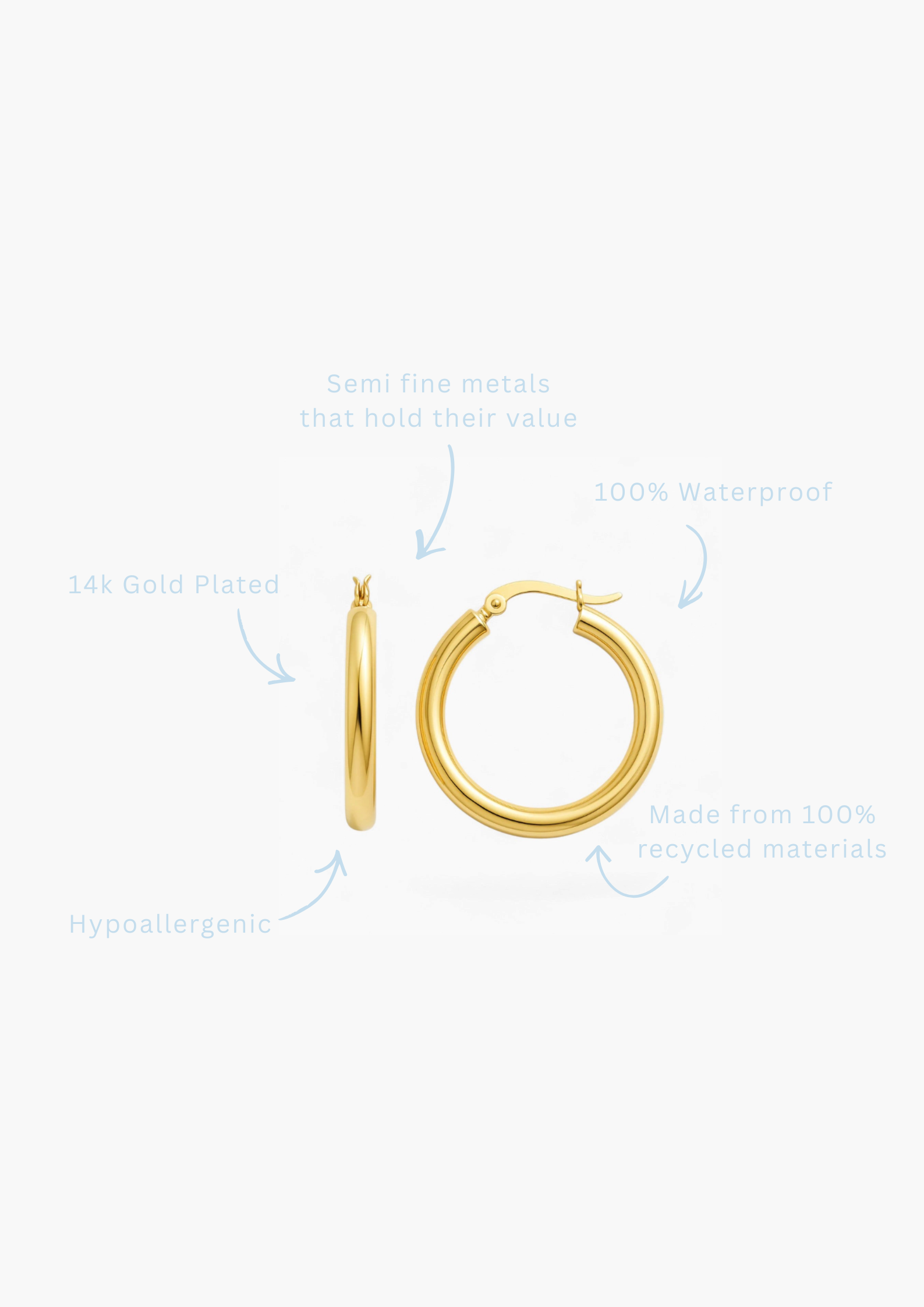FLORENCE HOOPS - Waterproof 14k Gold