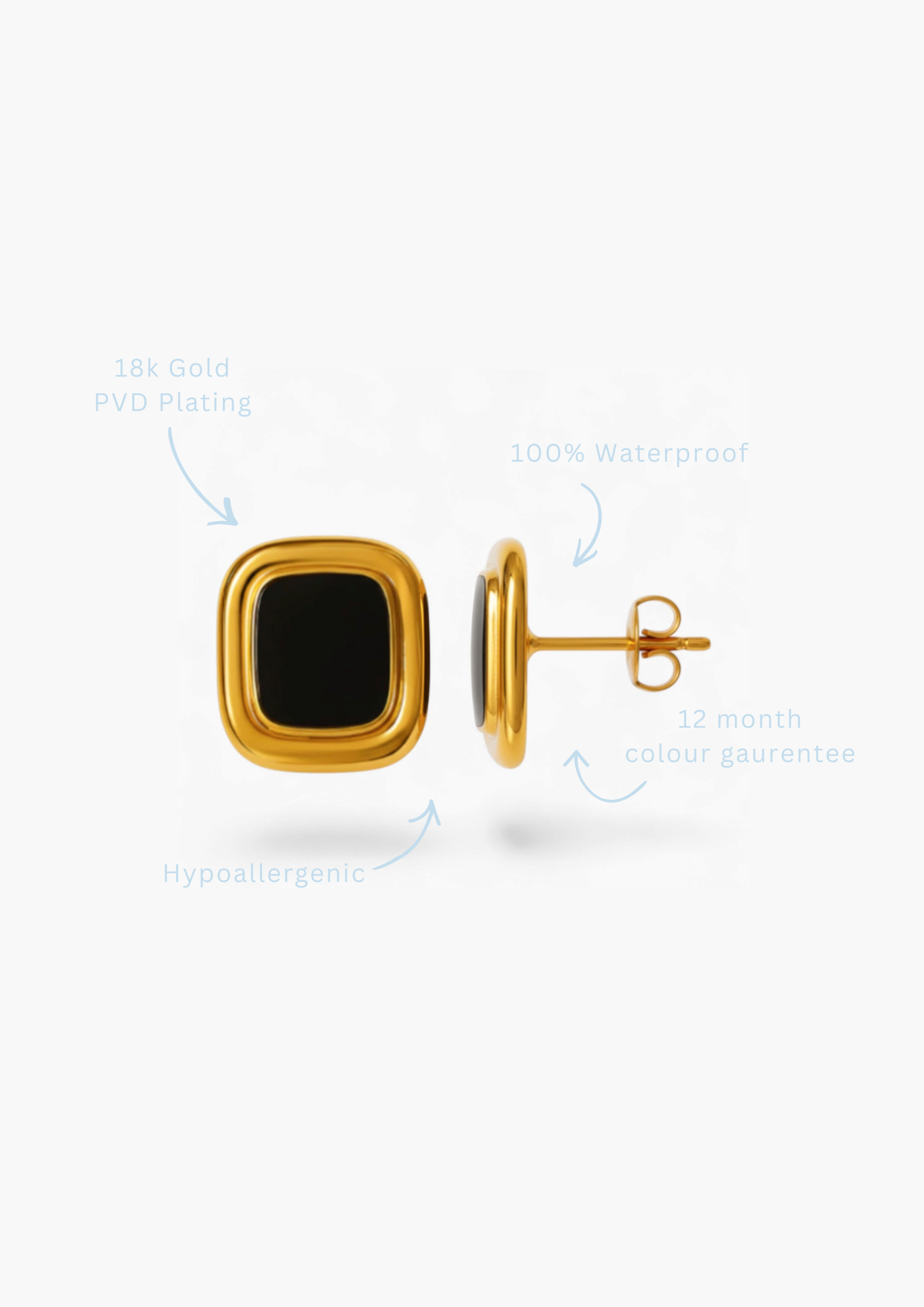 CLEA EARRINGS - Hypoallergenic 18k Gold