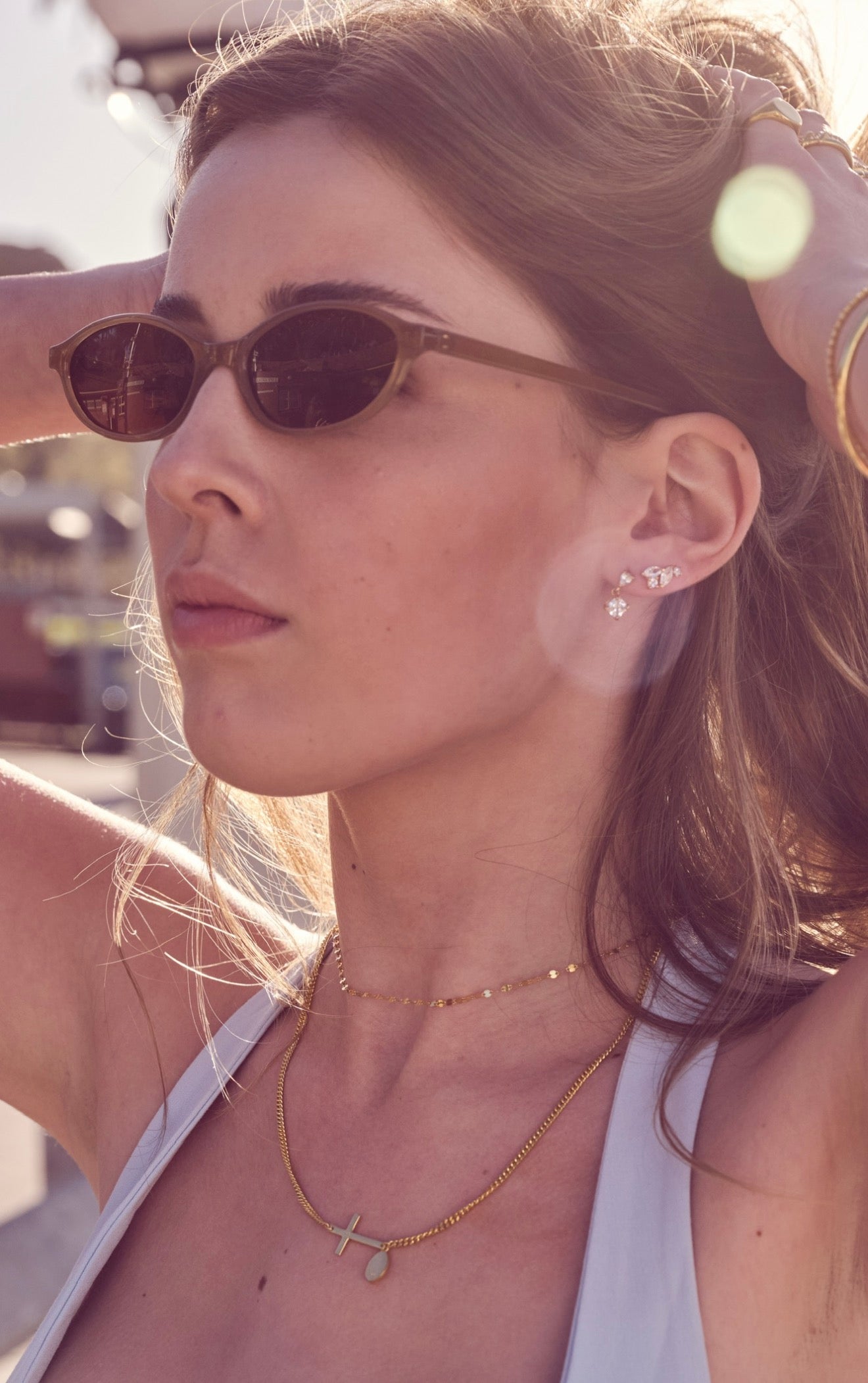 MINI STAR DIAMANTÉ STUD - Waterproof 14k Gold