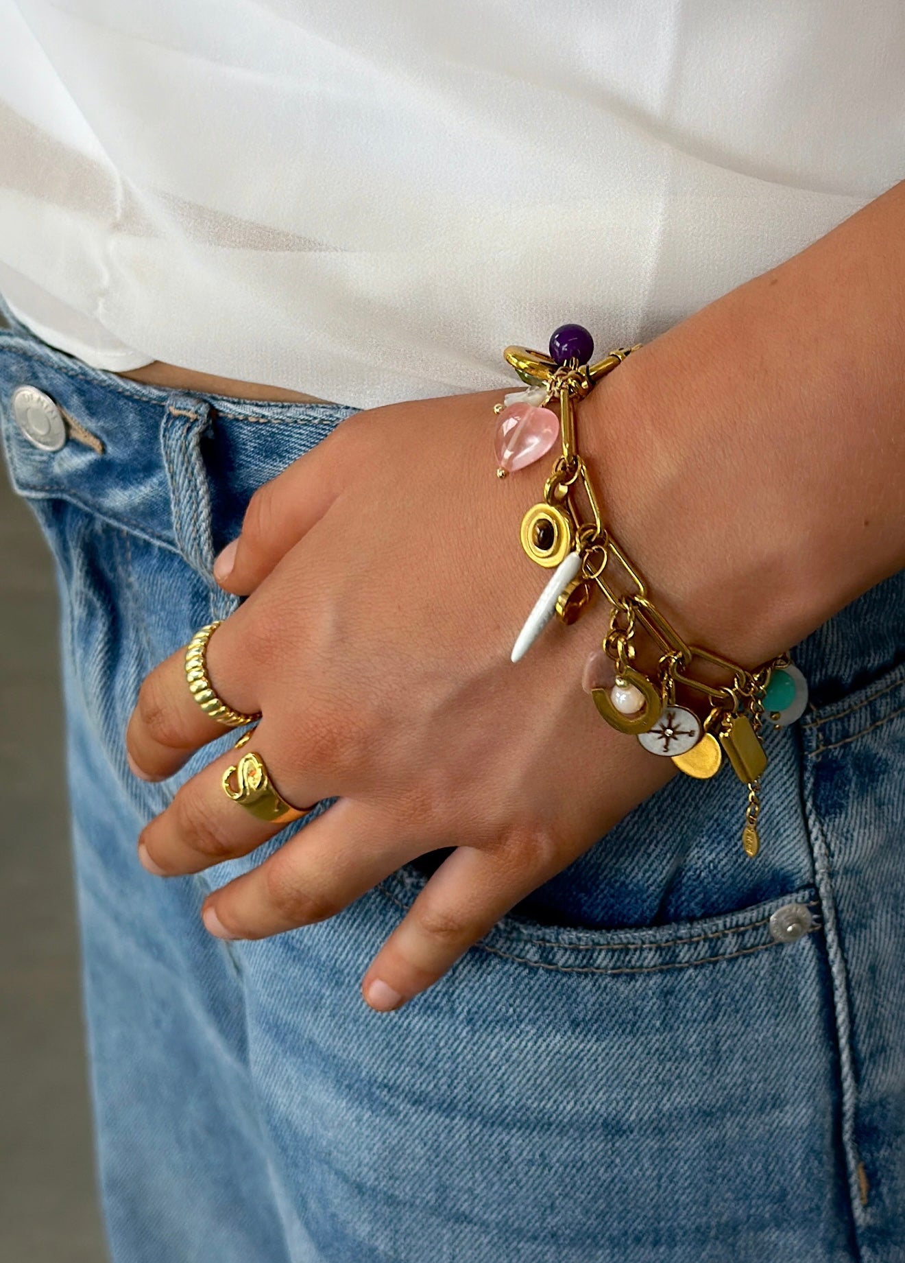 Palm Beach Charm Bracelet - 18k Gold Waterproof