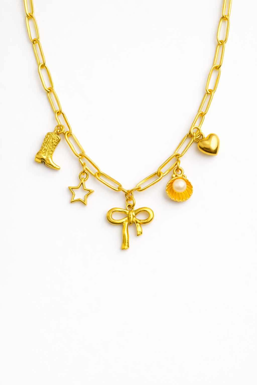 NOVELTY CHARM NECKLACE - Gold Hypoallergenic 18k Gold