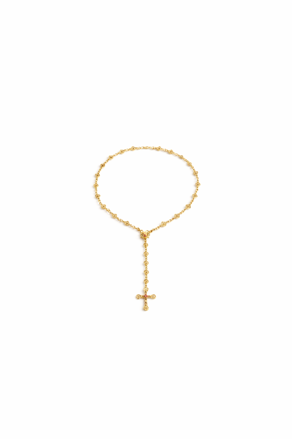 LUCY CROSS NECKLACE  - Hypoallergenic 18k Gold