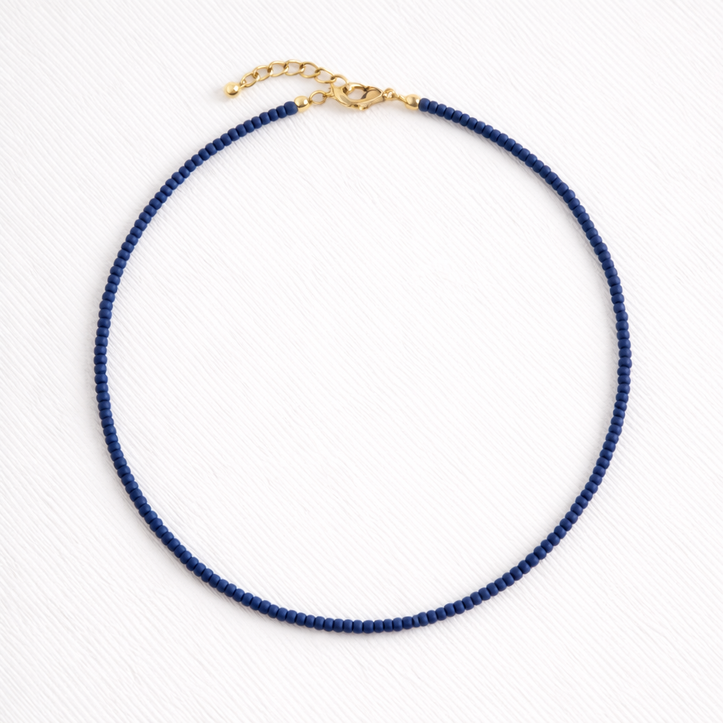 JASMINE NECKLACE - NAVY