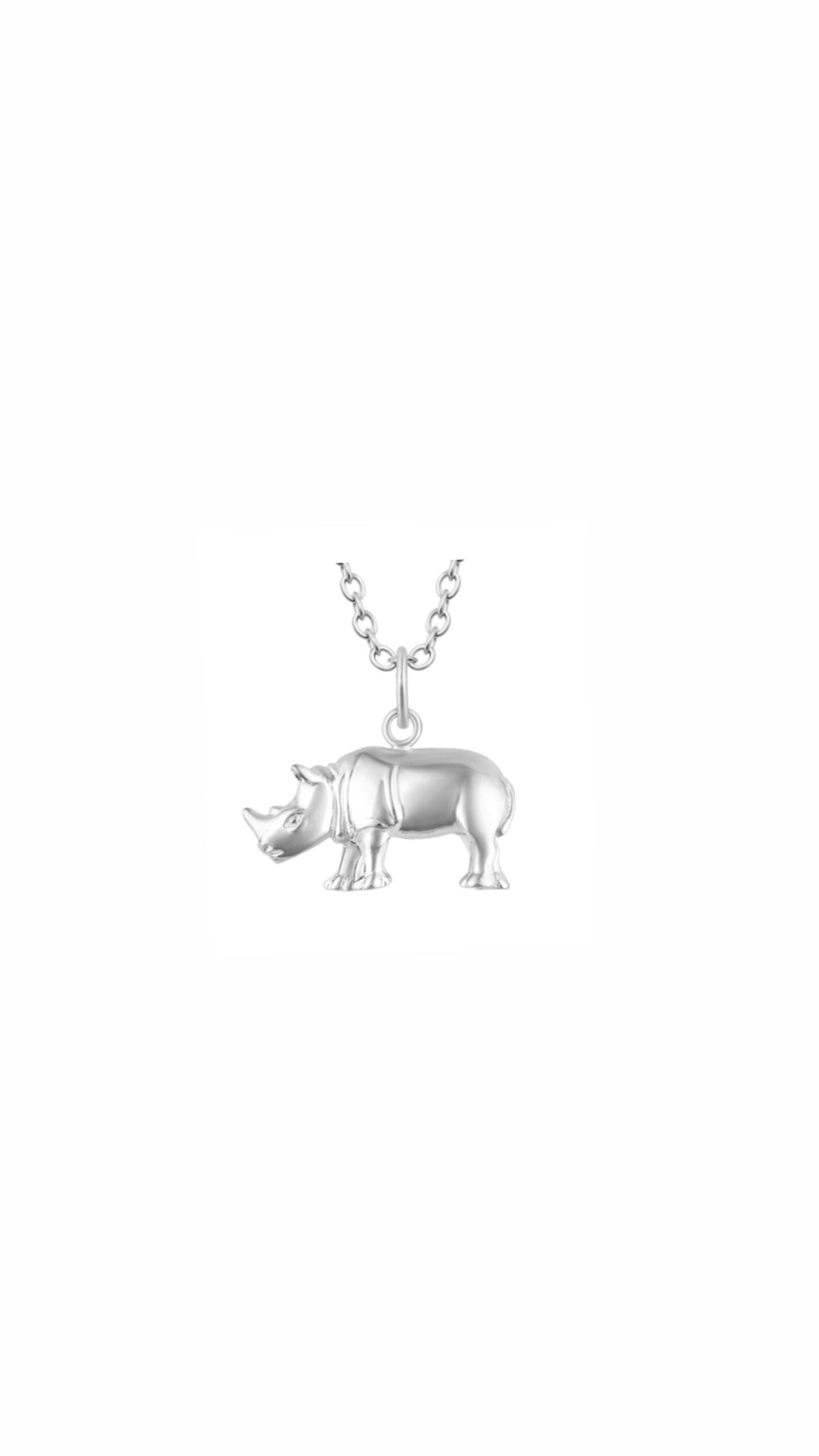 RHINO CHARM - SILVER