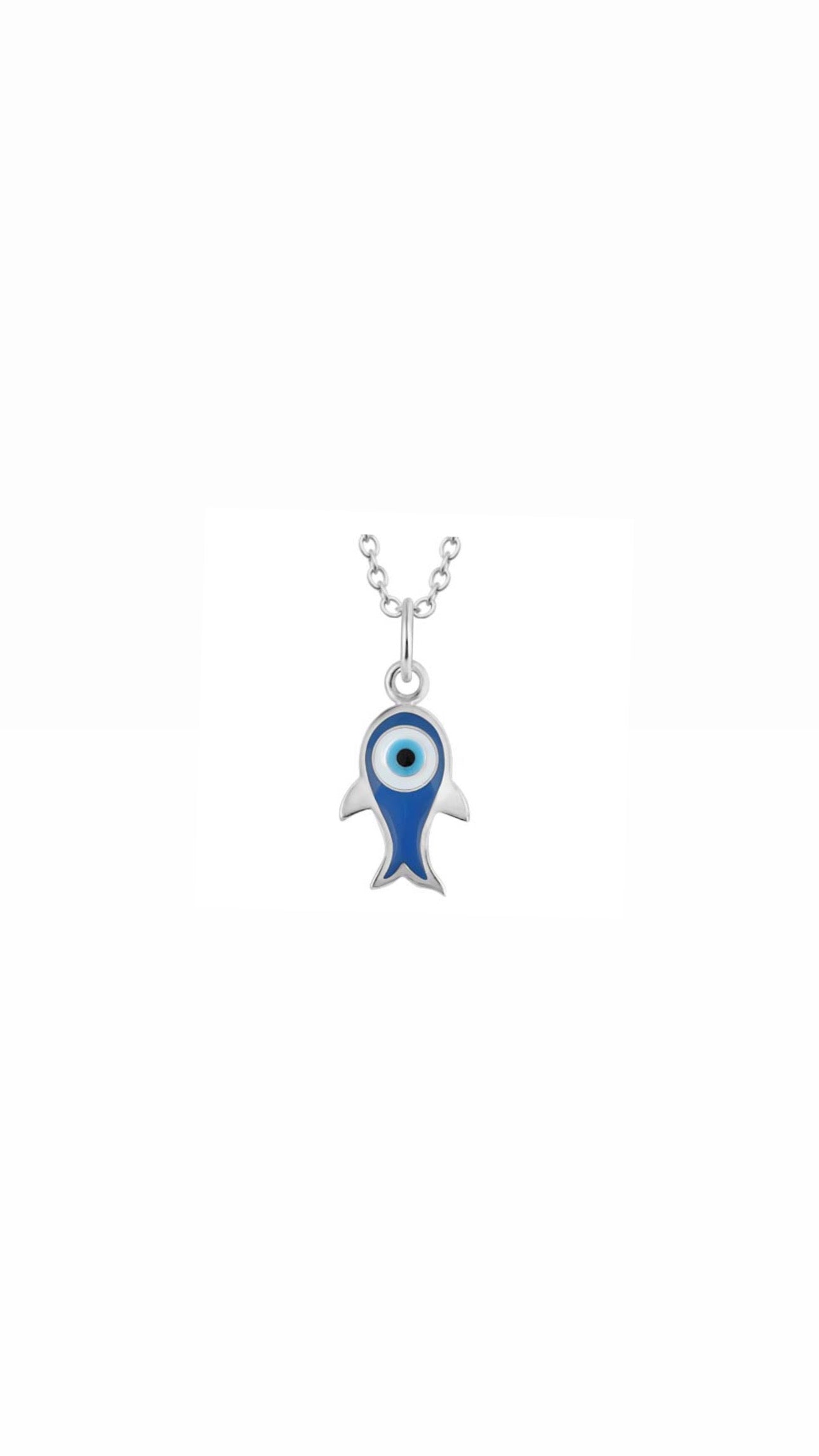 EVIL EYE FISH CHARM - SILVER