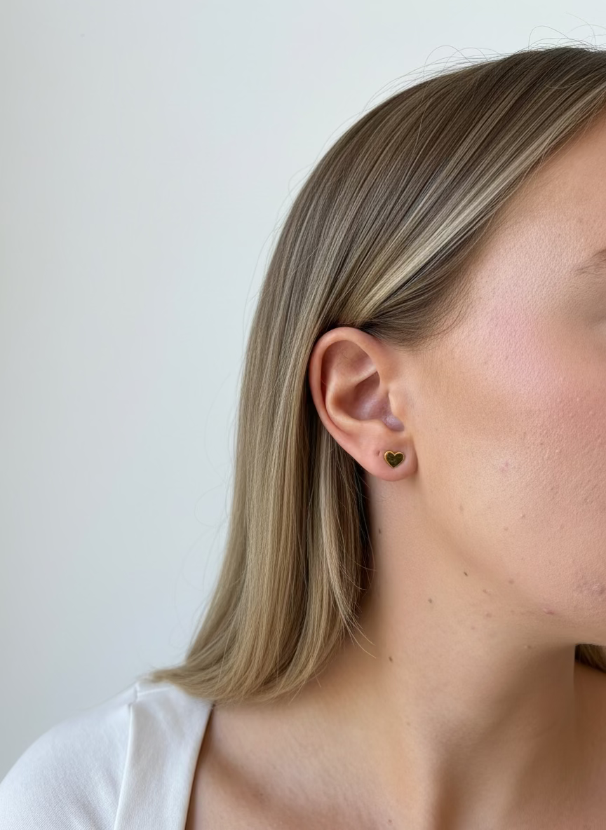 HEART STUD - 14k Gold