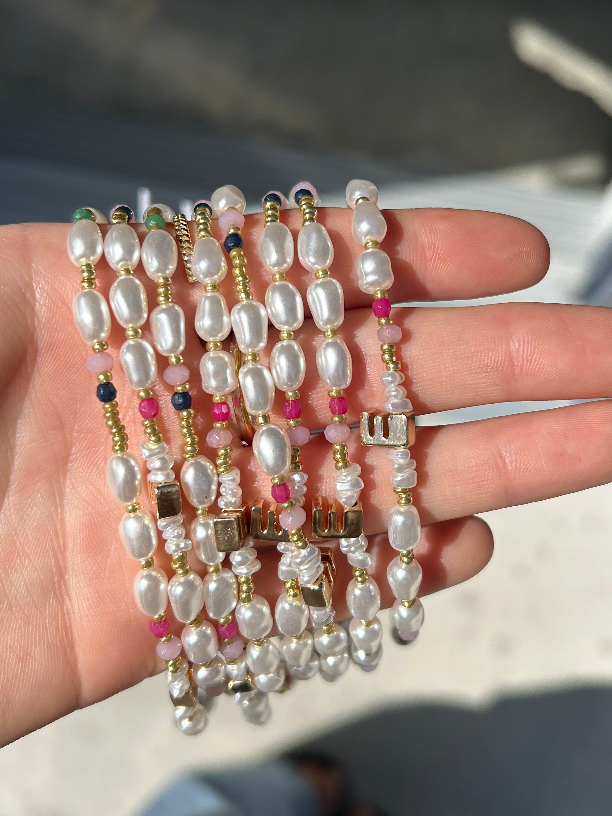 BEADED INITIAL NECKLACE - Soft Spring