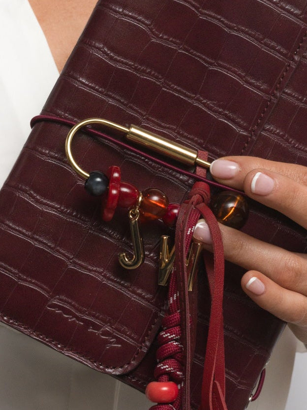 Beaded Ring Key Chain | Cherry Red