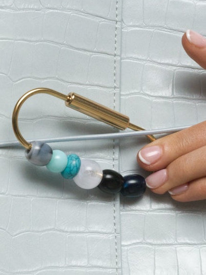 Beaded Ring Key Chain | Ocean Blue
