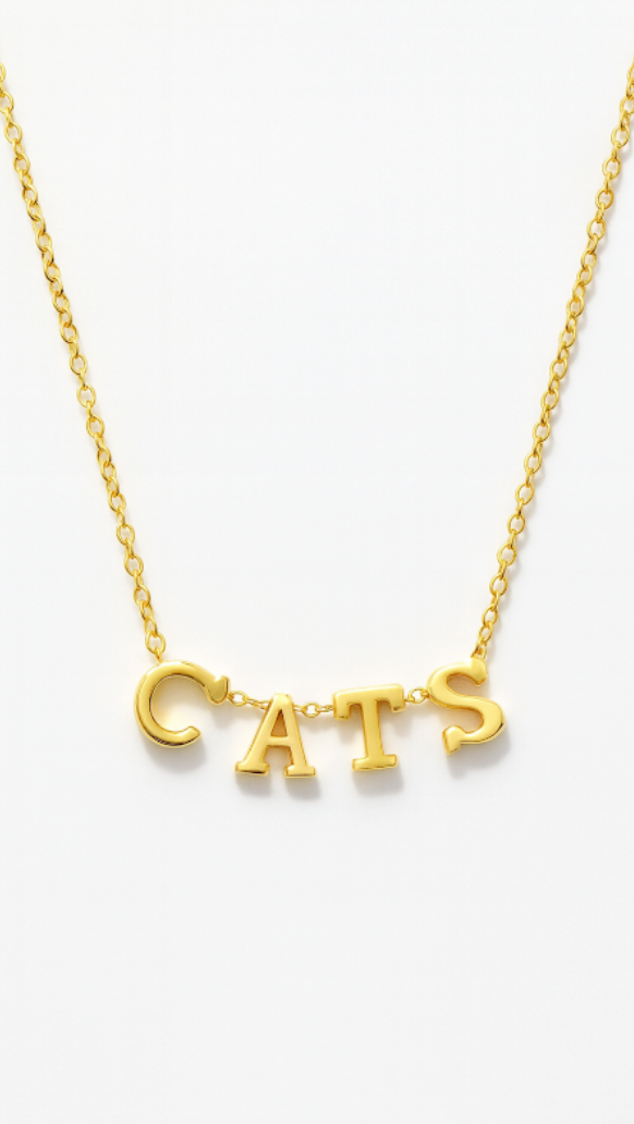 CATS Gold Plated Necklace - 14k Gold