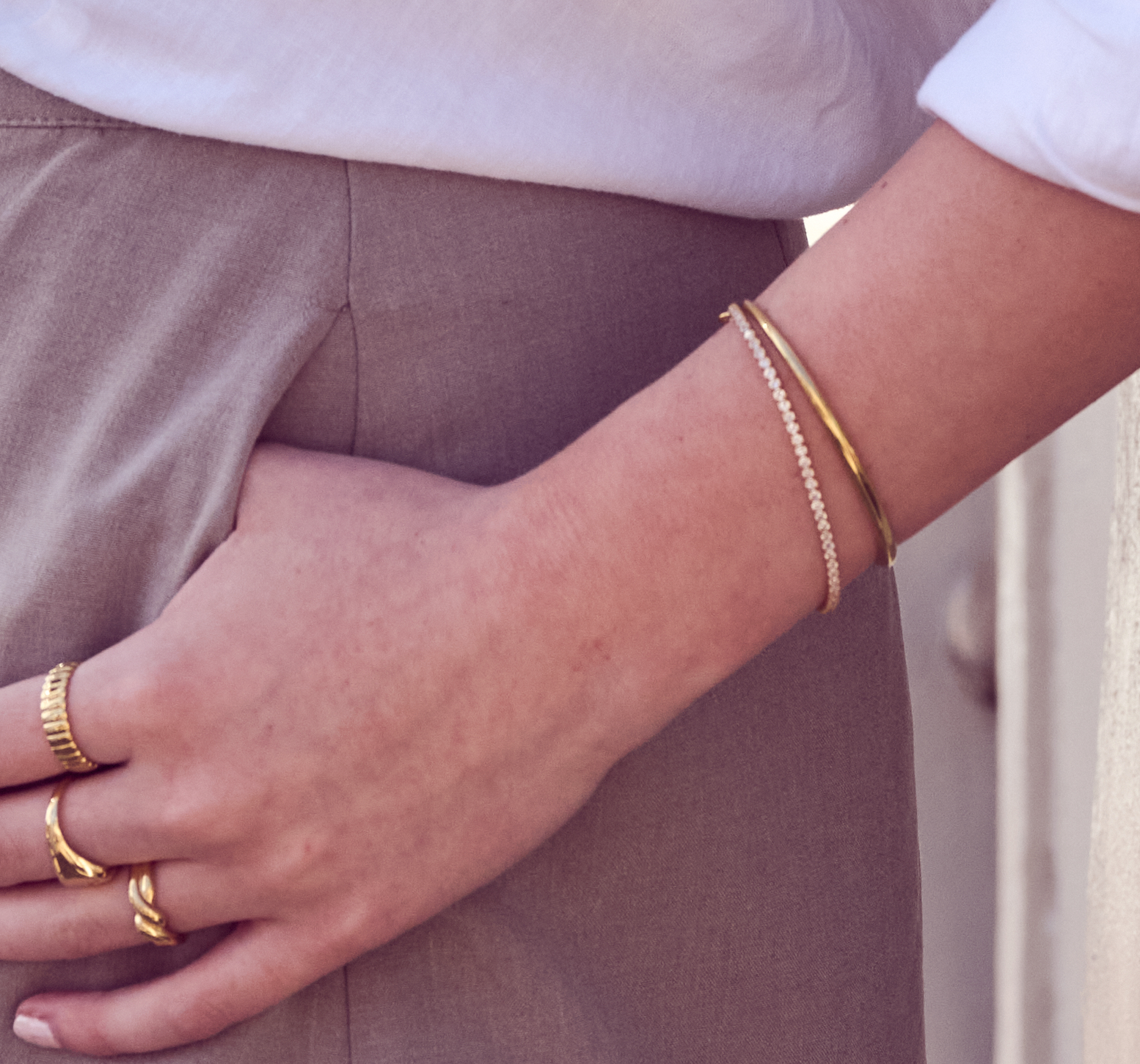 SOFIA BRACELET LUVERS - Clear Gold