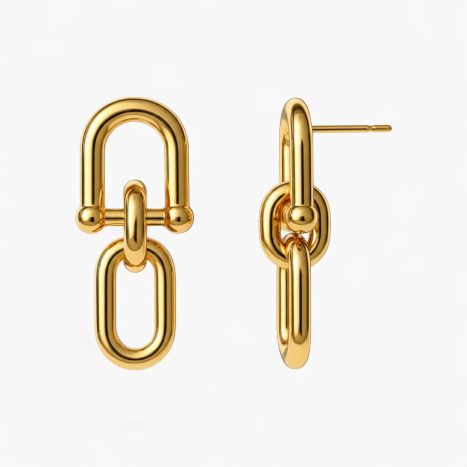 LINK EARRINGS - Hypoallergenic 18k Gold
