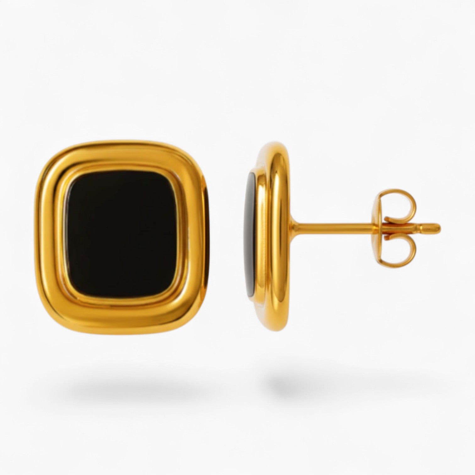 CLEA EARRINGS - Black Hypoallergenic 18k Gold