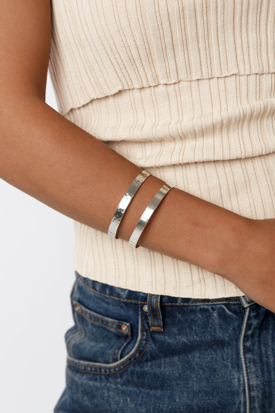BARCA BANGLE | 8mm Textured Sterling Silver