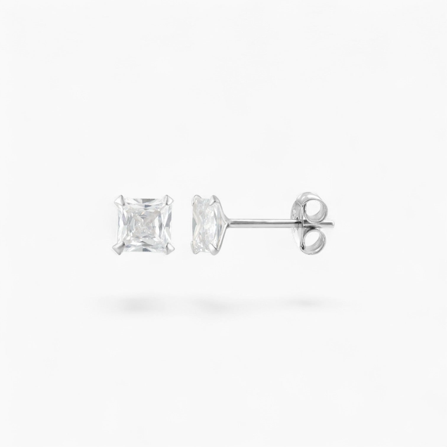SQUARE DIAMANTÉ STUD | Medium Sterling Silver