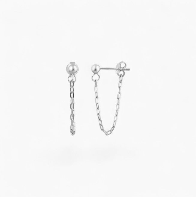 SARA CHAIN STUD | Sterling Silver