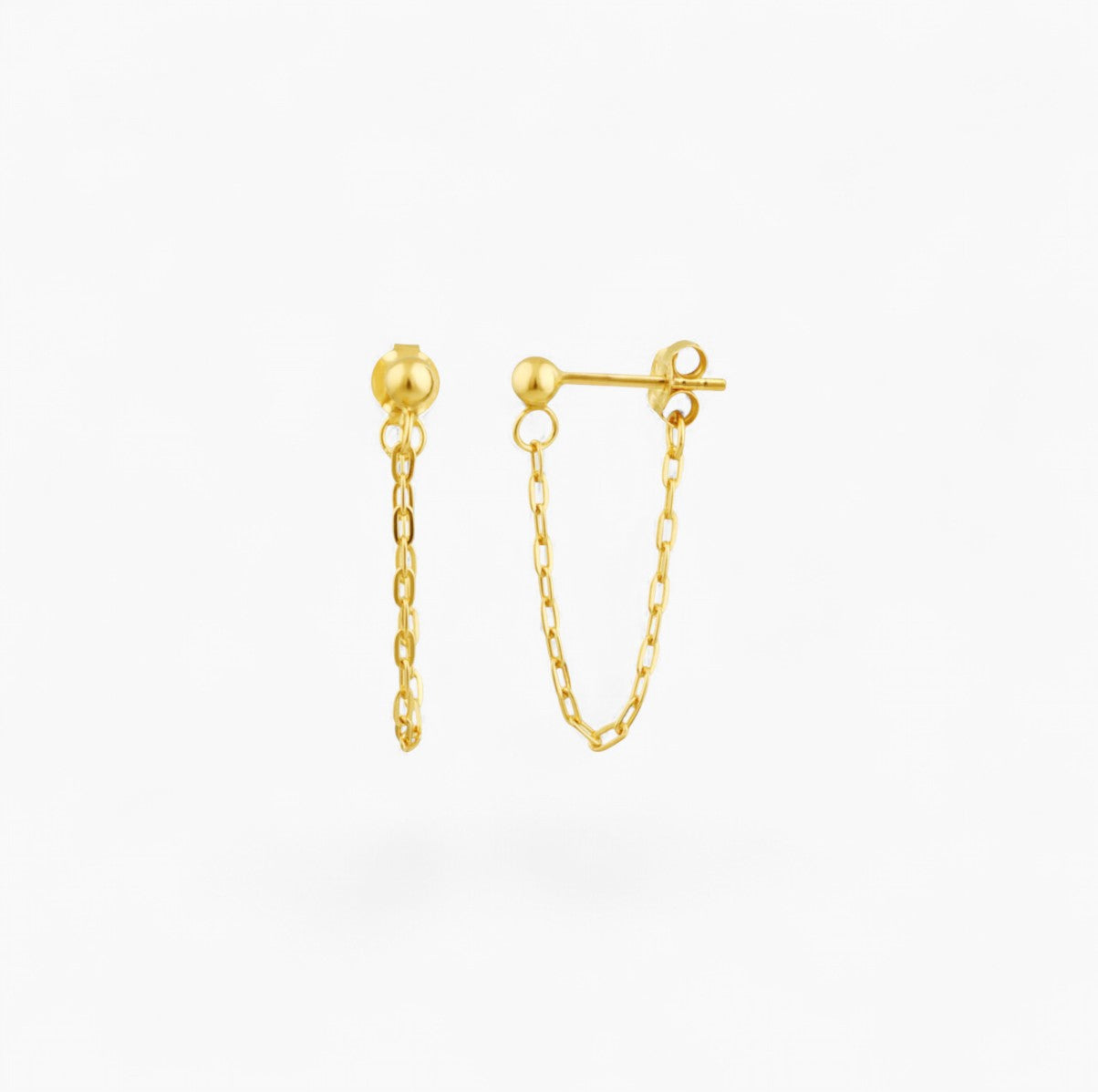 SARA CHAIN STUD | Waterproof 14k Gold