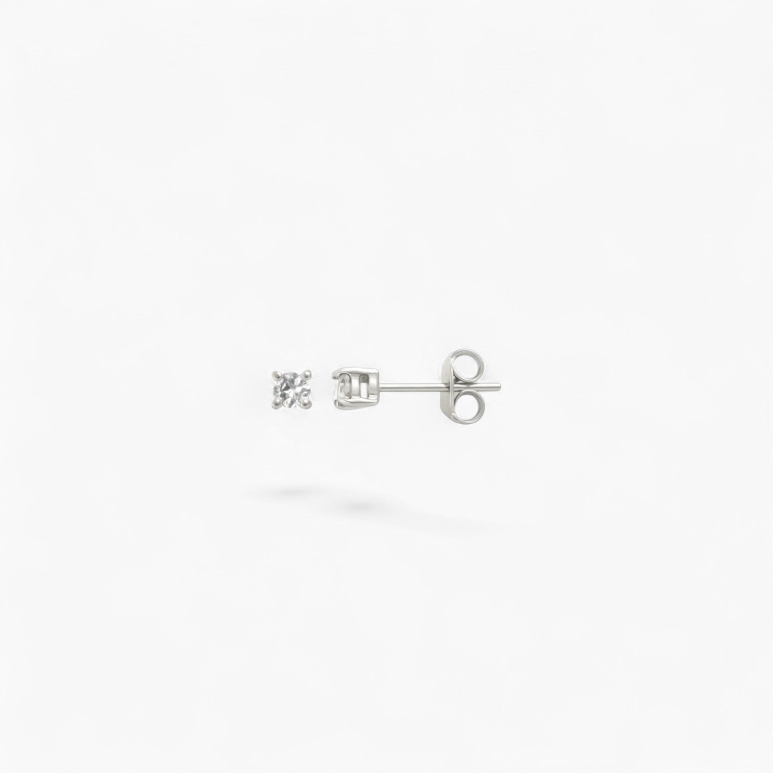 SQUARE DIAMANTÉ STUD | Mini Sterling Silver