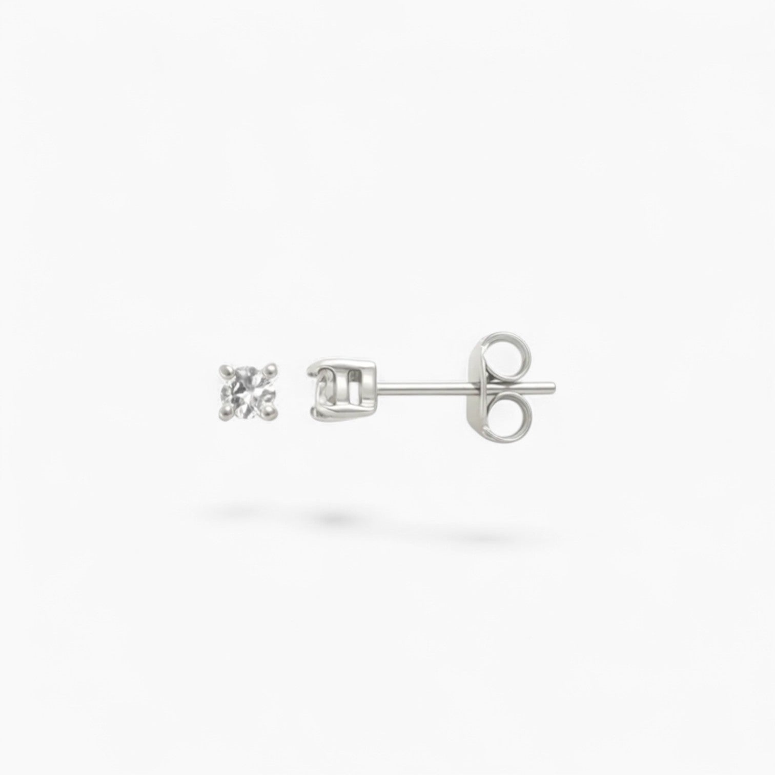 SQUARE DIAMANTÉ STUD | Small Sterling Silver