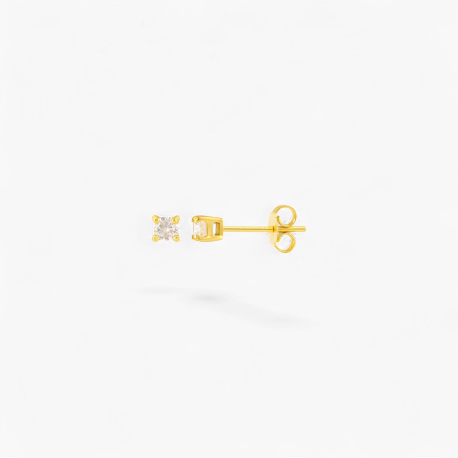 SQAURE DIAMANTÉ STUD | Mini 14k Gold
