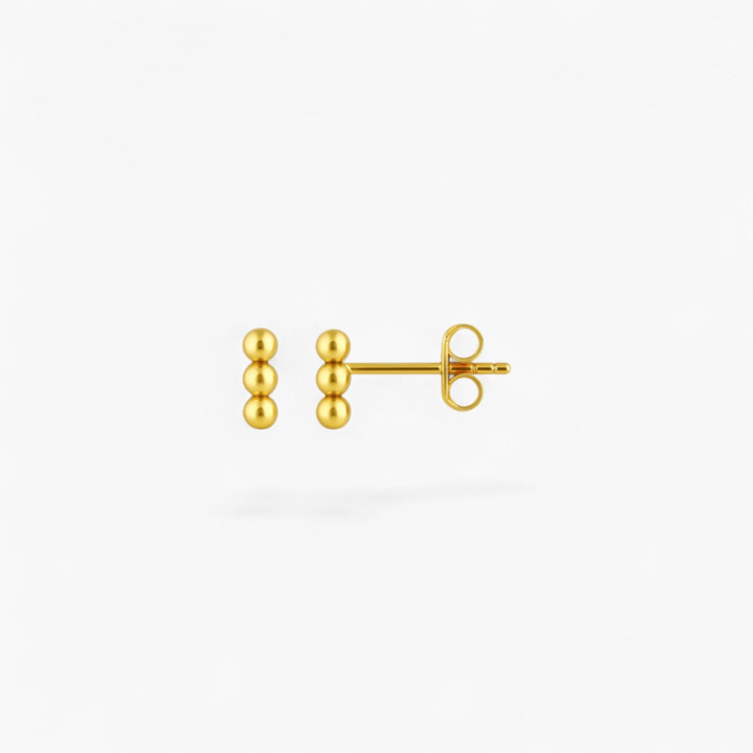 TRIPLE SPHERE STUD | Waterproof 14k Gold