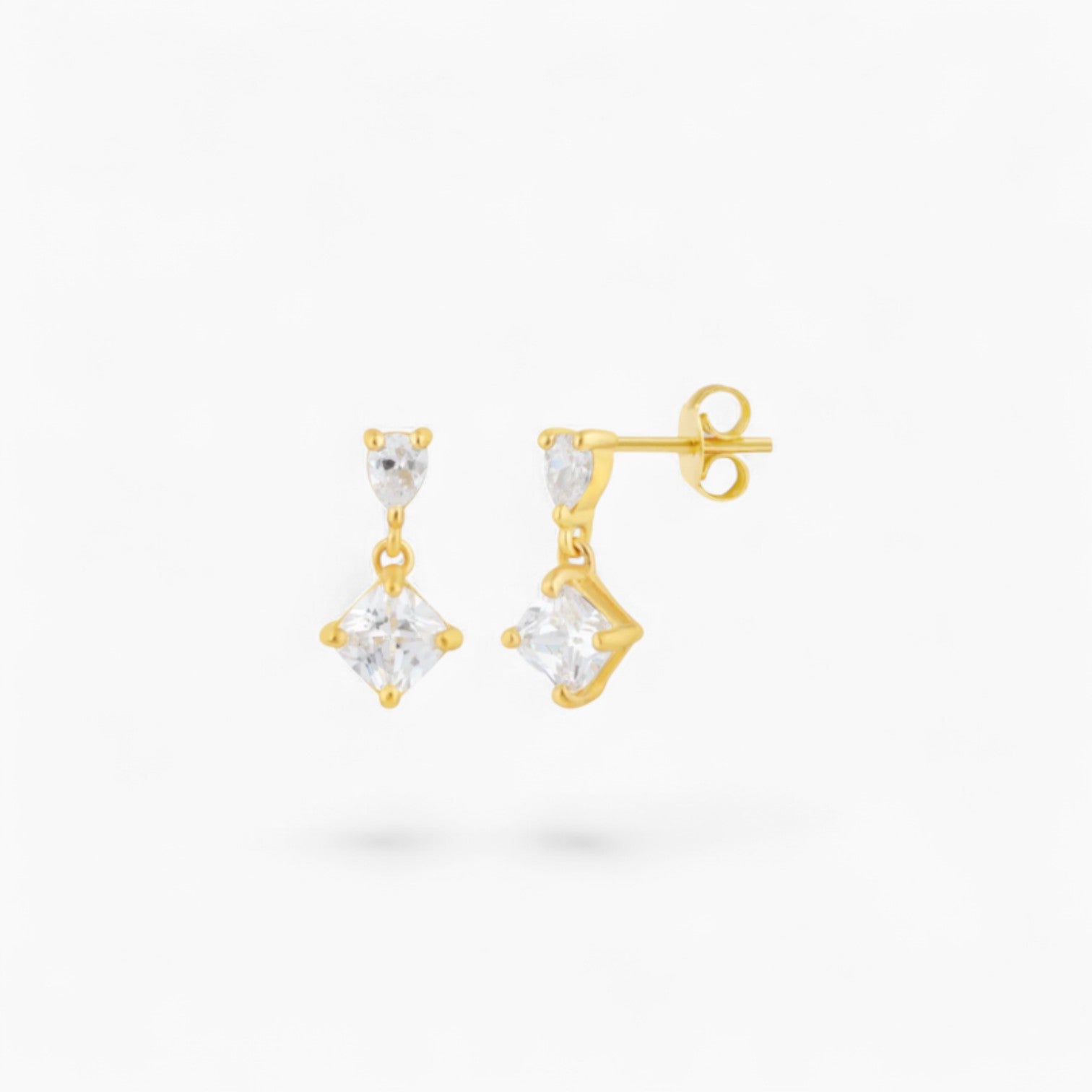 DIAMANTE DROP STUD | Waterproof 14k Gold