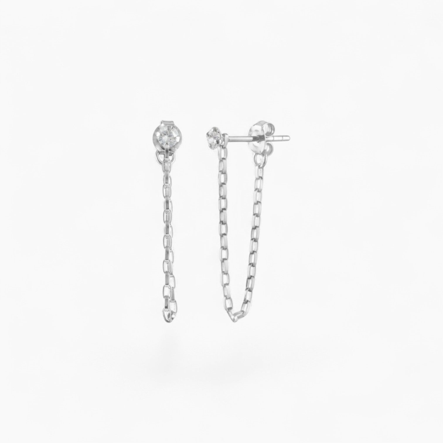 KIARA CHAIN STUD | Sterling Silver