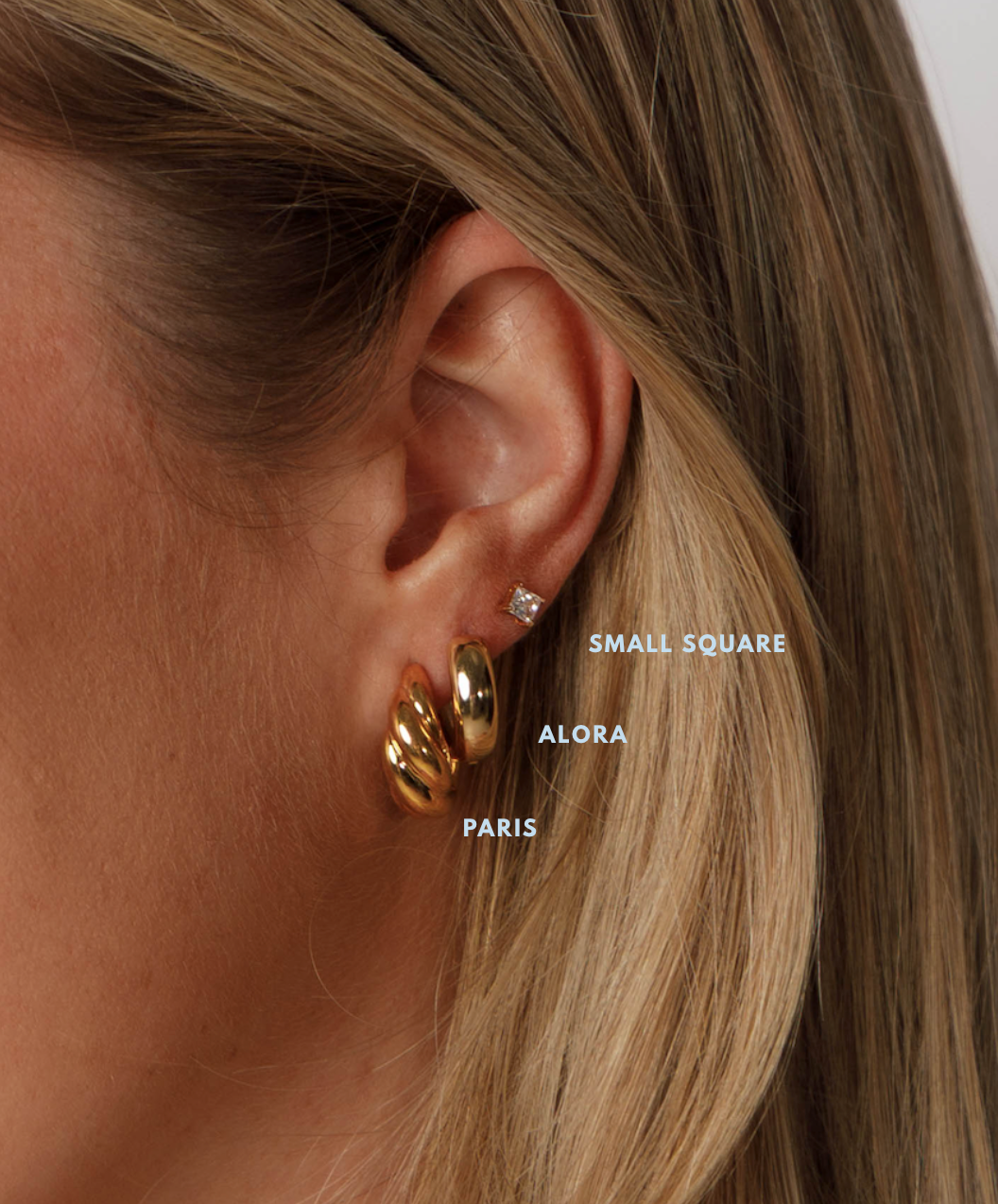 SQUARE DIAMANTÉ STUD | Small 14k Gold