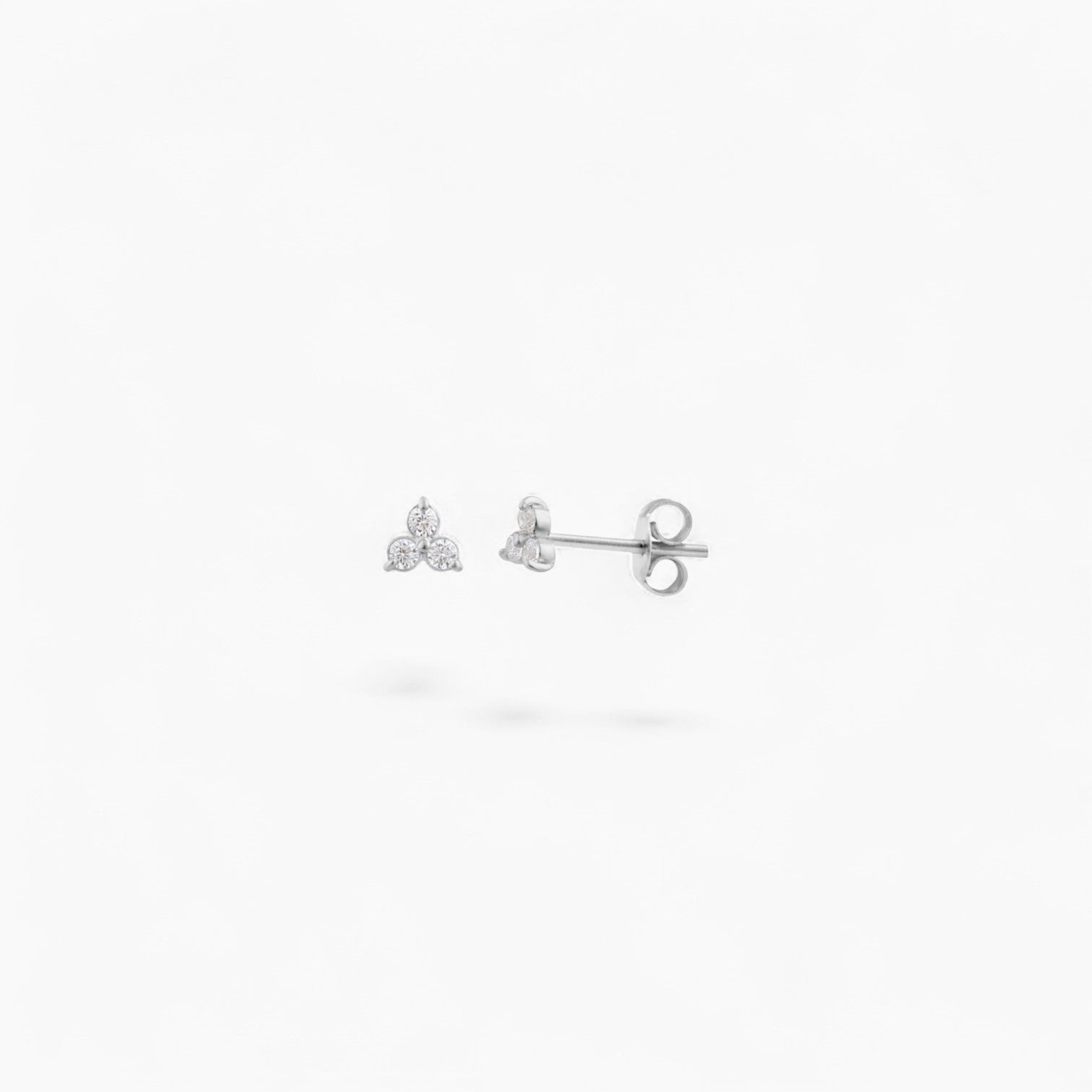 DIAMANTE FLOWER STUD | Sterling Silver