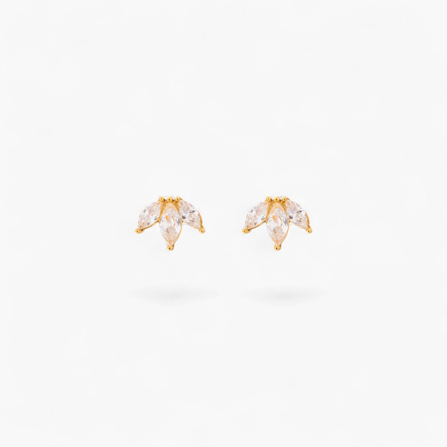 TRIPLE MARQUISE STUD | 18k Gold