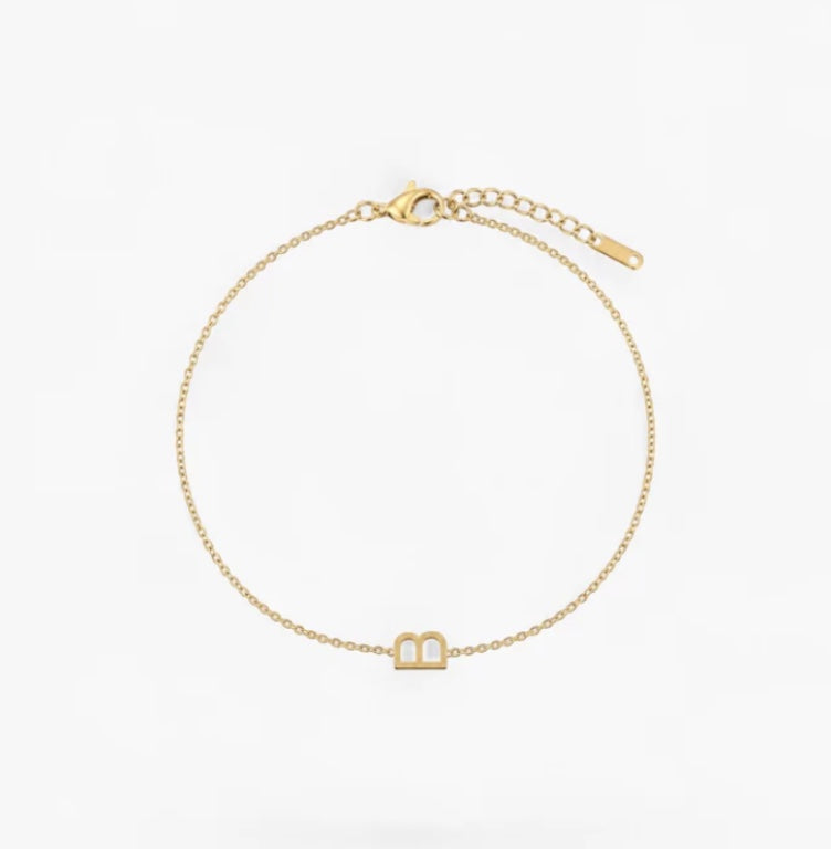 INITIAL BRACELET | 18k Gold Waterproof