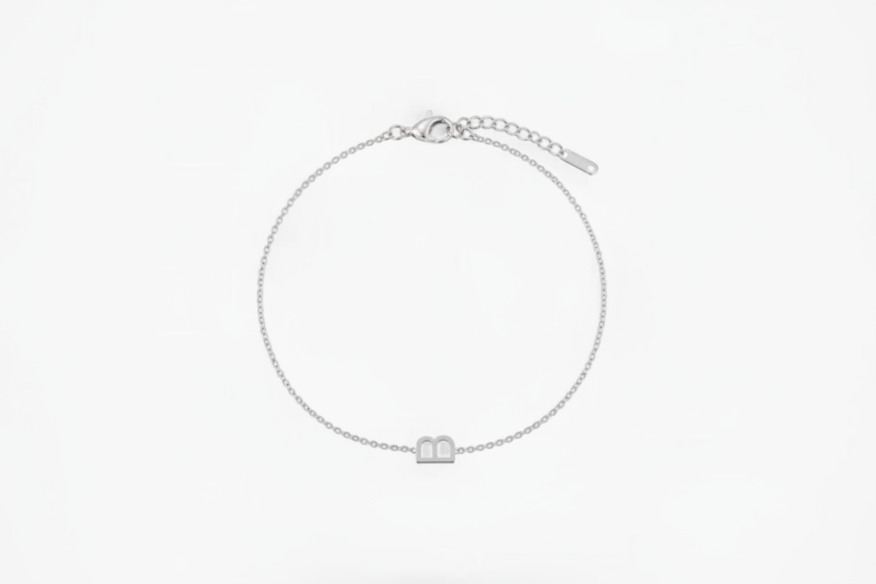INITIAL BRACELET | Waterproof Silver