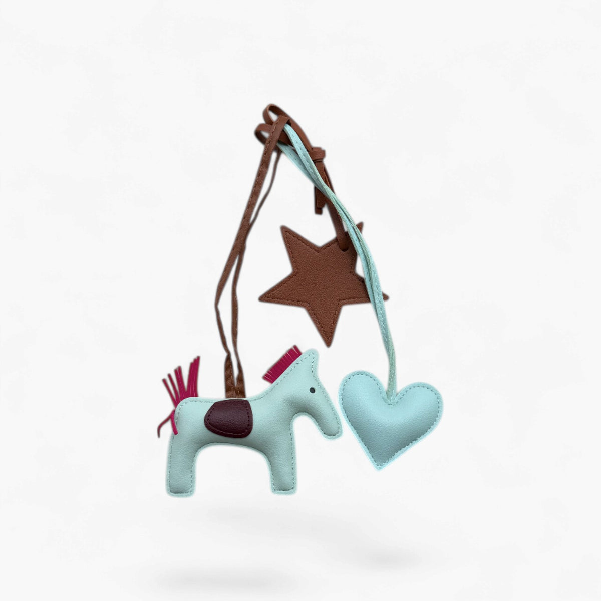 BAG CHARM TRIO | Blue & Brown