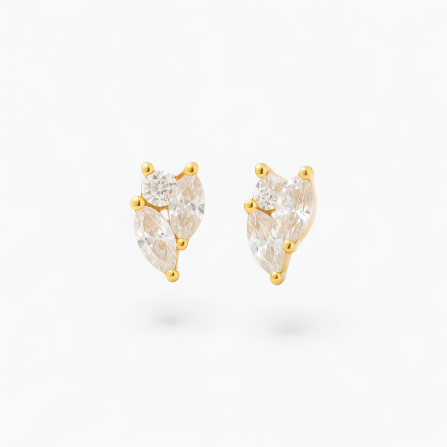 BESPOKE TRIPLE DIAMANTE STUD - 14k Gold